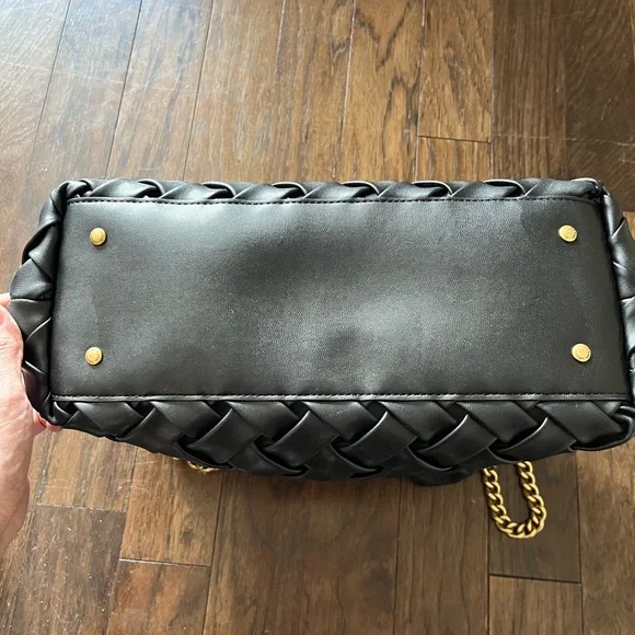 Karl Lagerfeld PARIS Tote Elegant Black Woven Handbag - Picture 7 of 8